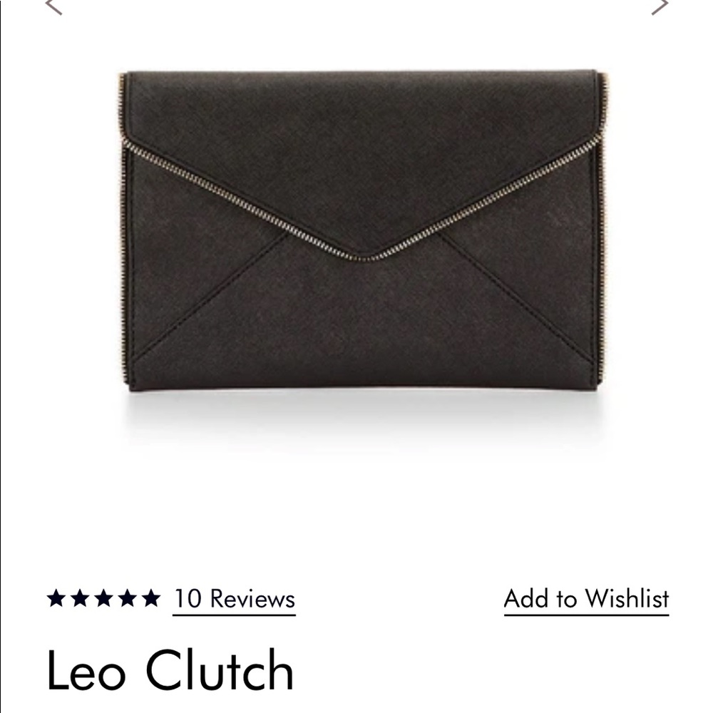 NWT Rebecca Minkoff Black Leo Clutch